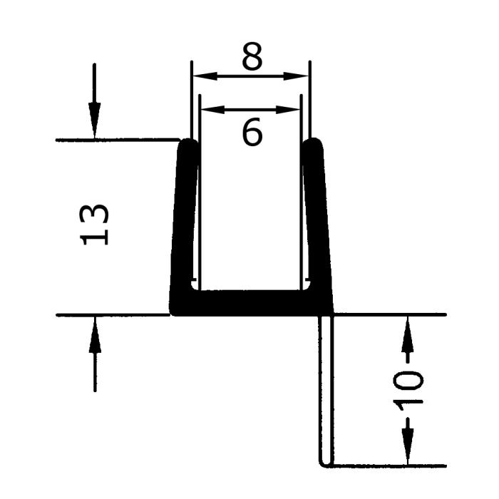Stossfugendichtung Typ 1, für 8 mm Glas, PVC transparent L= 2200 mm