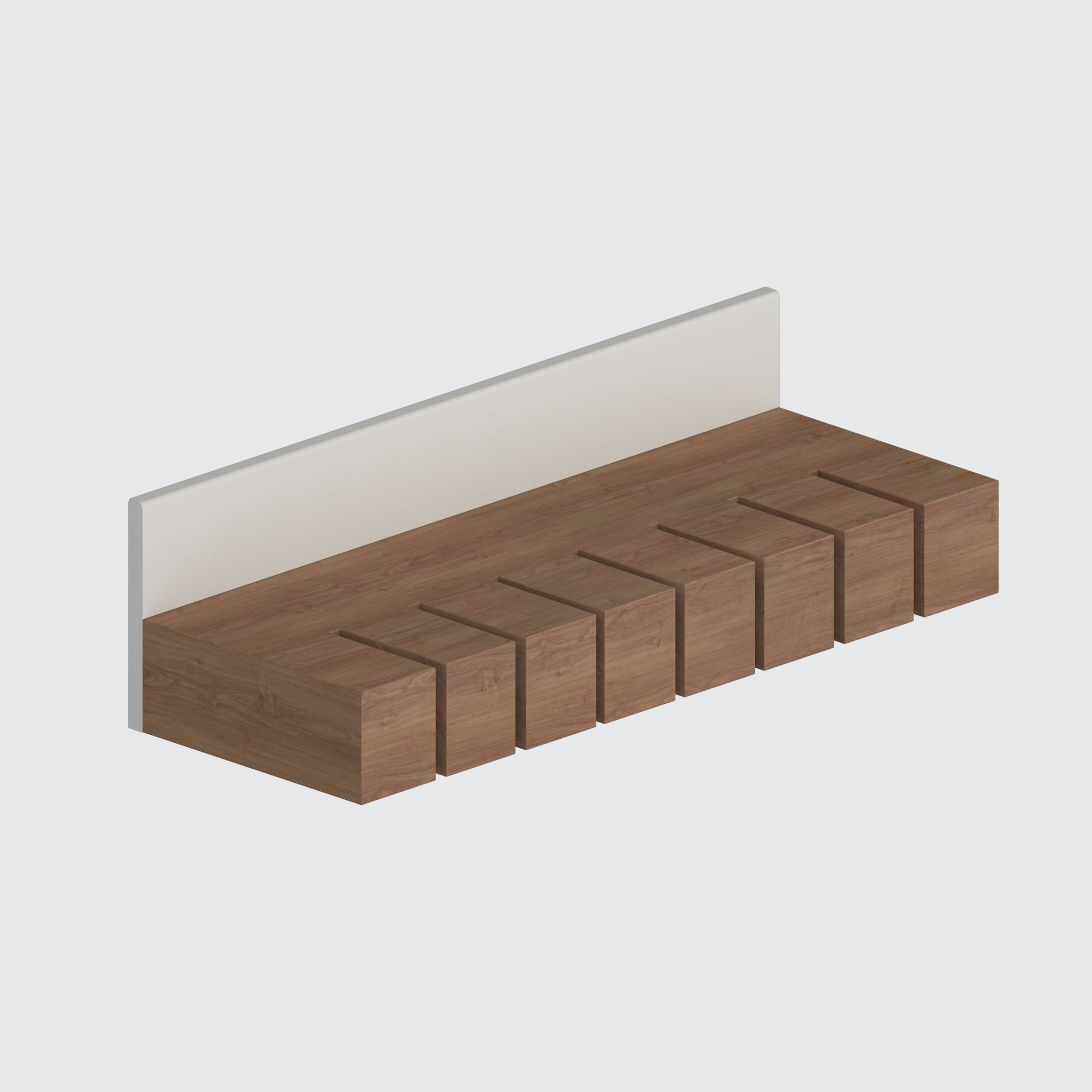 Magnetischer Messerhalter aus Holz mit weisser Rückwand für die Küchenrückwand