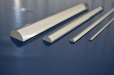 Halbrundstab 10x 5 mm, Polycarbonat, transparent, L = 1000 mm