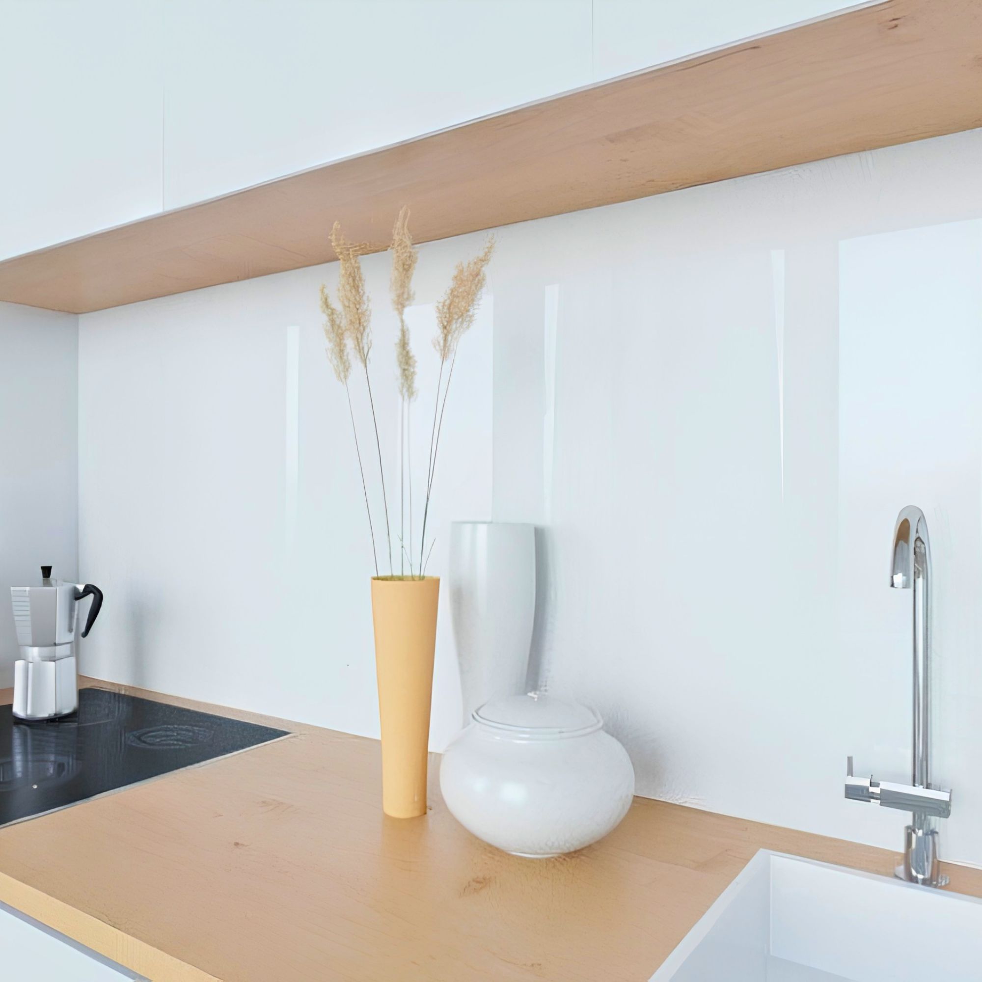 Küchenrückwand aus Glas Laco white