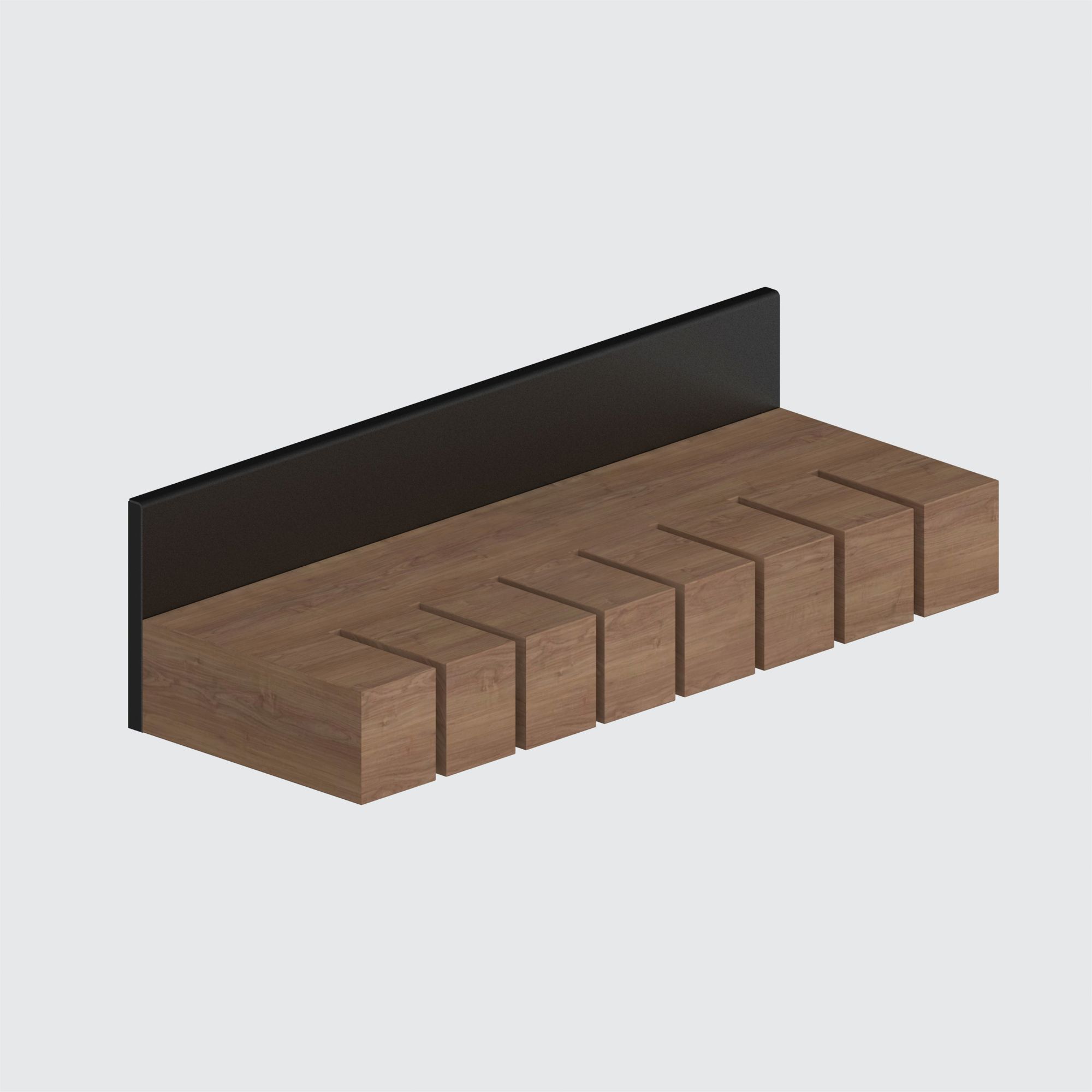 Magnetischer Messerhalter aus Holz mit schwarzer Rückwand für die Küchenrückwand